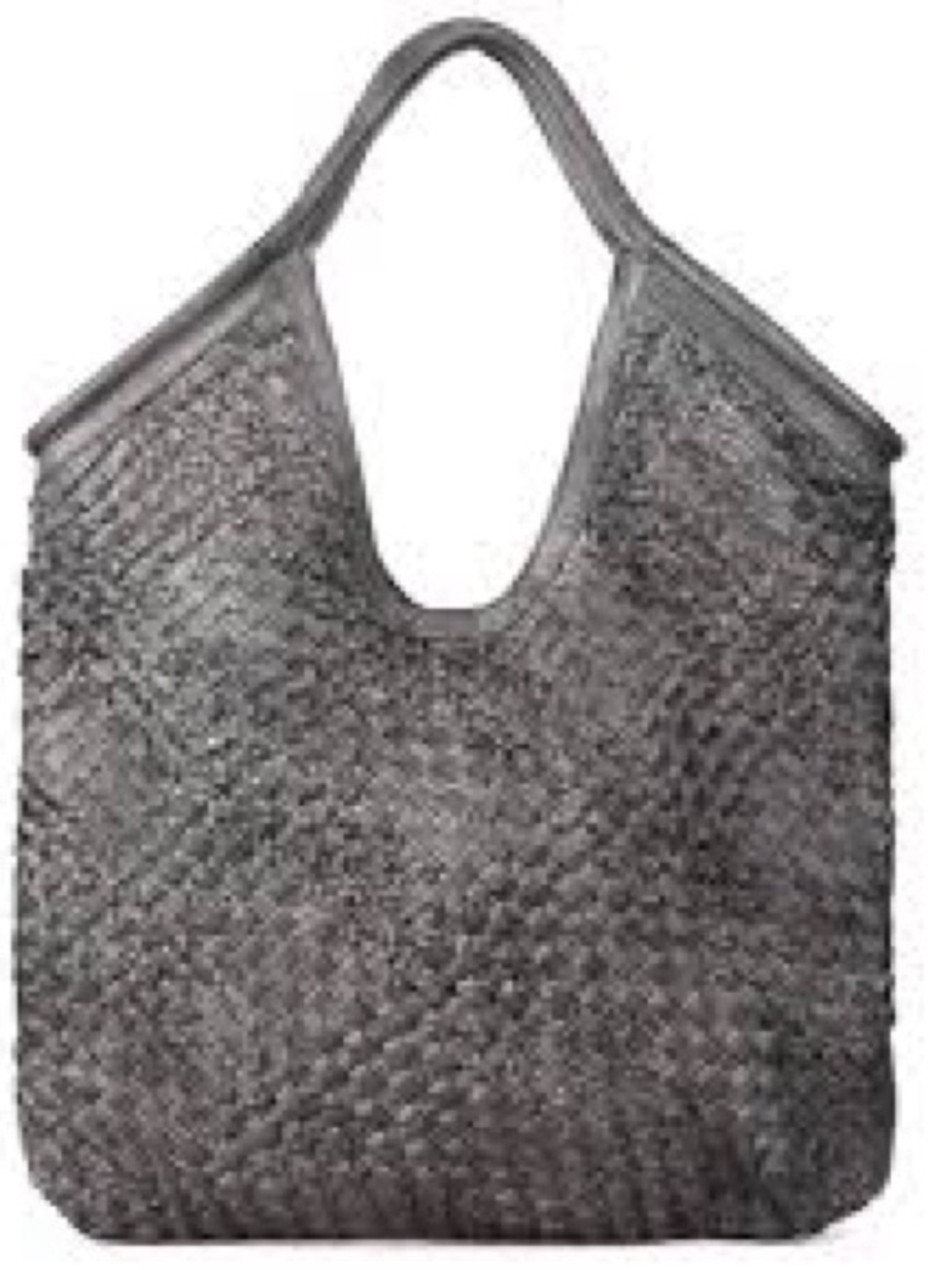 latico Gray Woven Leather Hobo Tote